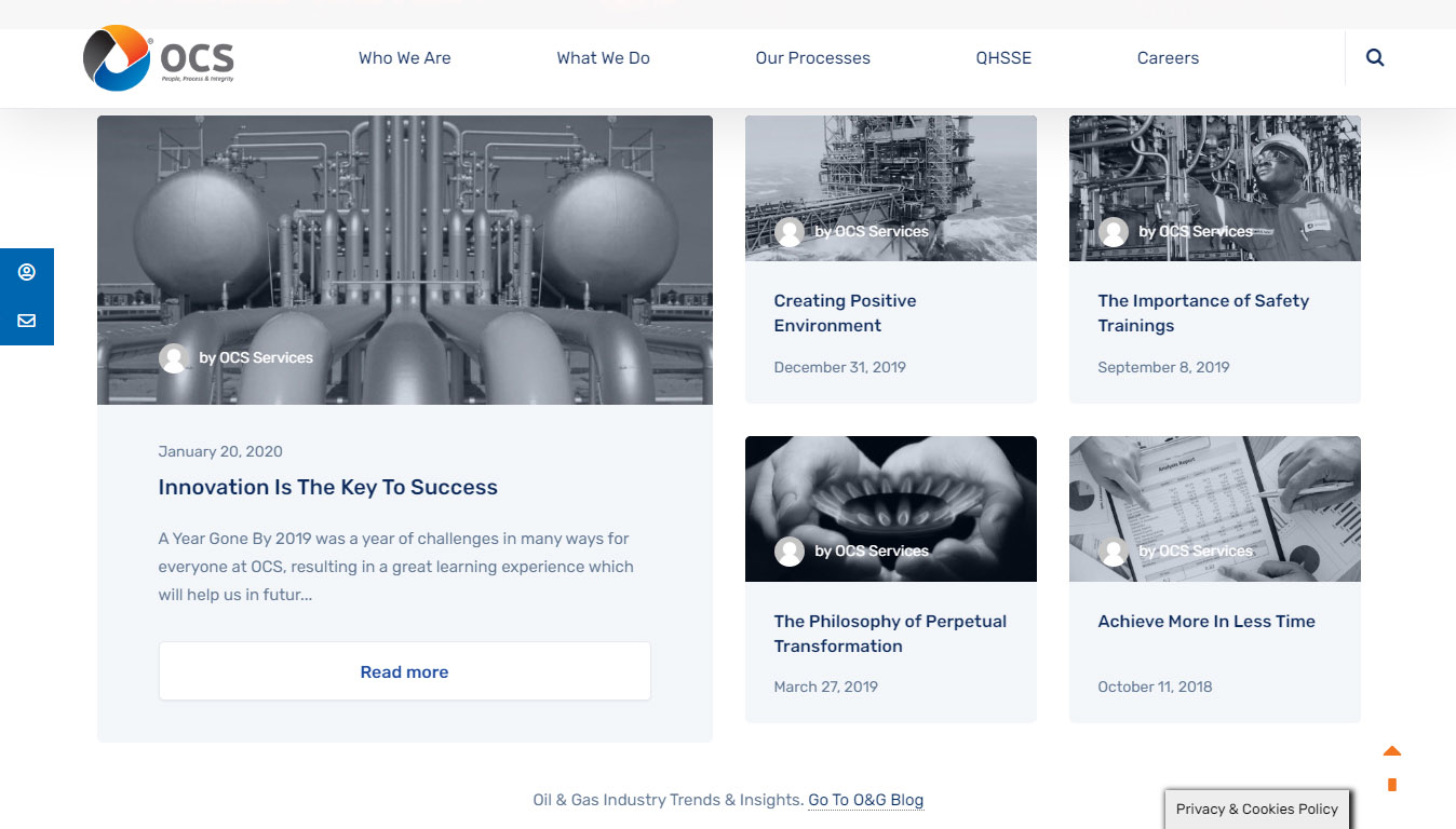 OCS Services Website